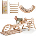 Montessori 4-in-1 Climbing Triangle for Babies: Pikler Triangle, Climbing Arch, Slide, and Cushion for Toddlers (1–3 Years)