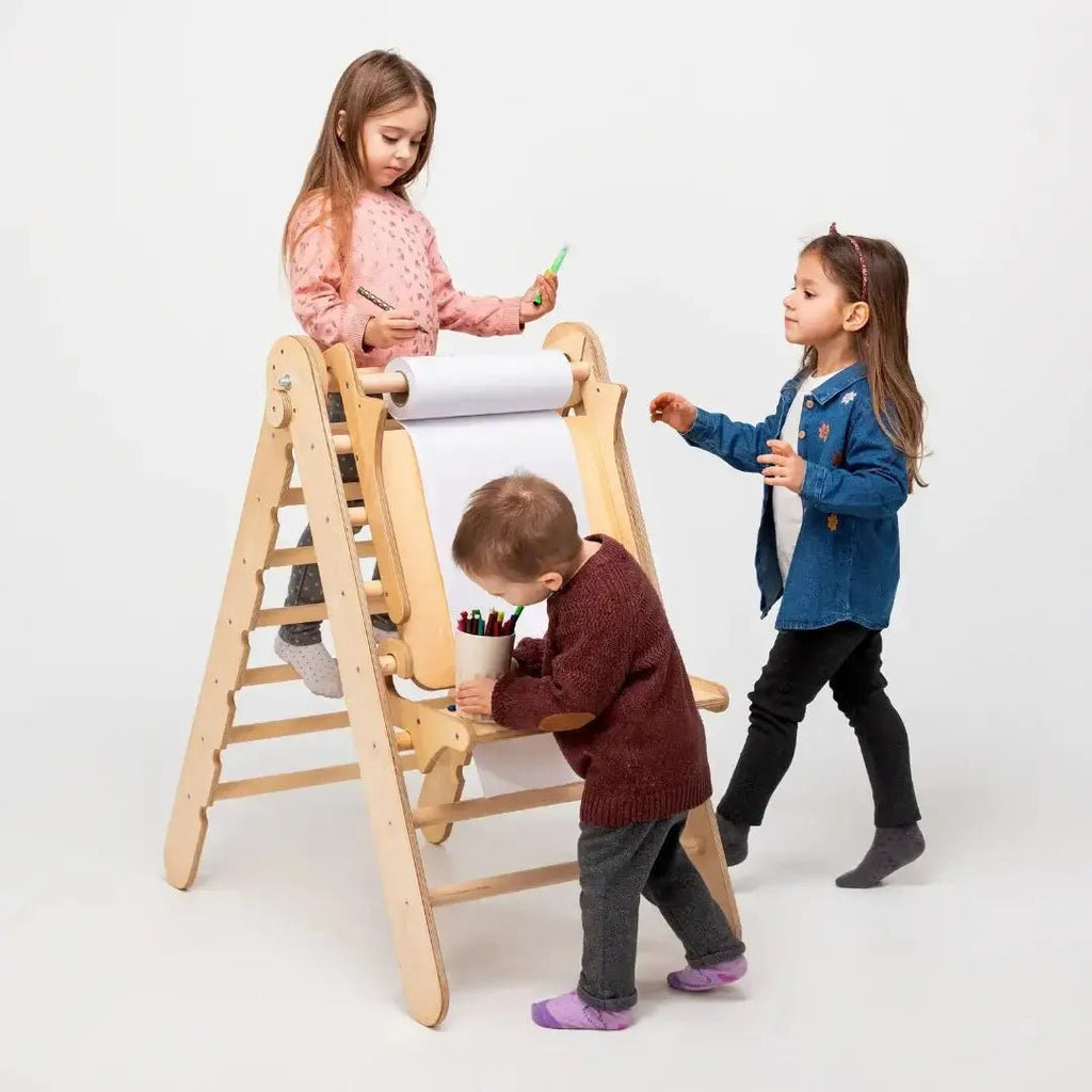 Staffelei mit Kinderstuhl – Perfekt für Indoor Klettergerüst