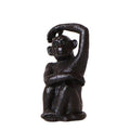 Ornament Sitzender Affe – Schwarz – Dekofigur aus Polystone – 13cm hoch – Handgefertigte Skulptur – Für Zimmerpflanzen & Interieur – Dekoration Wohnzimmer